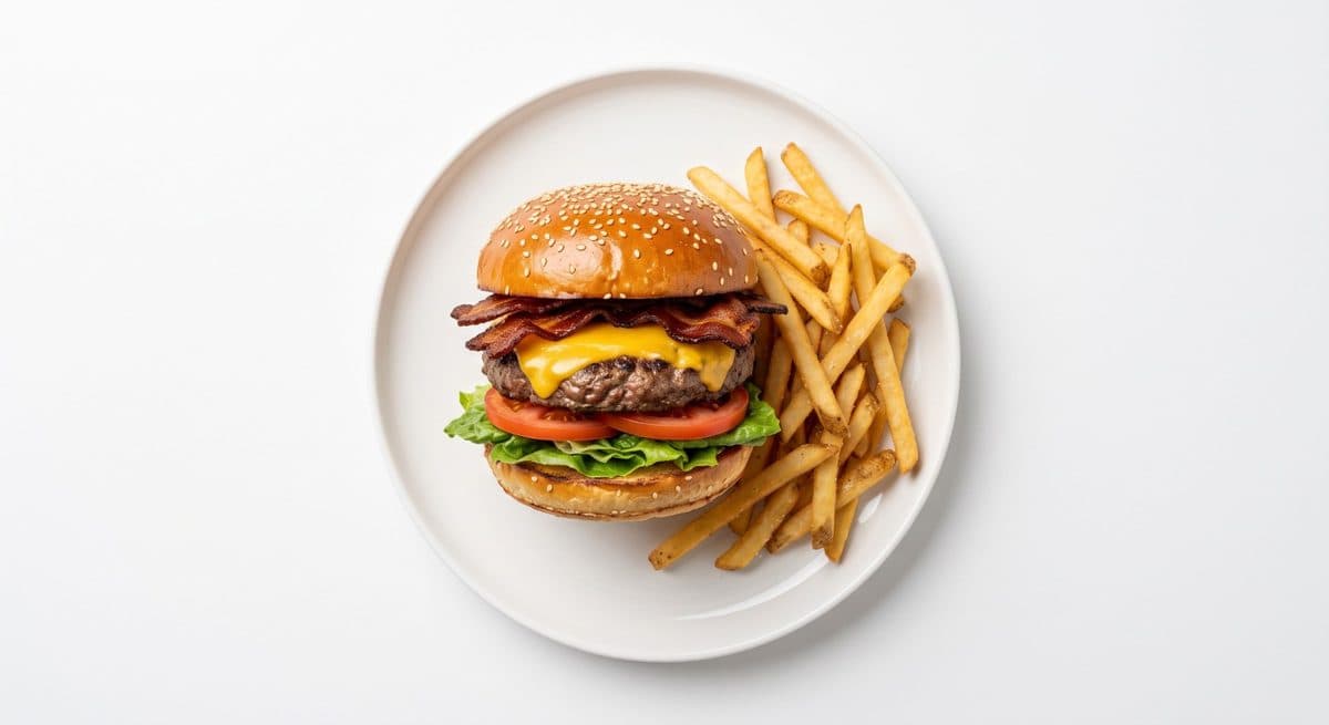 Hamburguesa con papas fritas