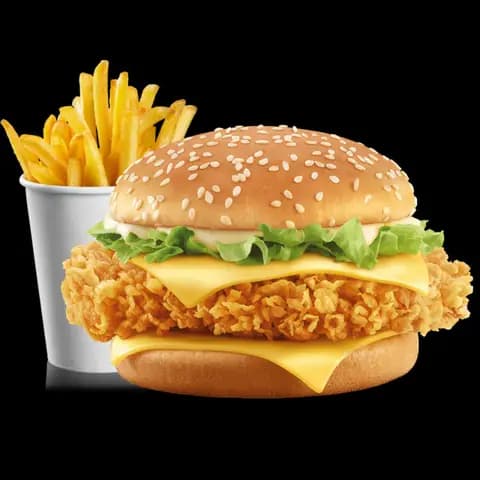 Hamburguesa de pollo empanizado