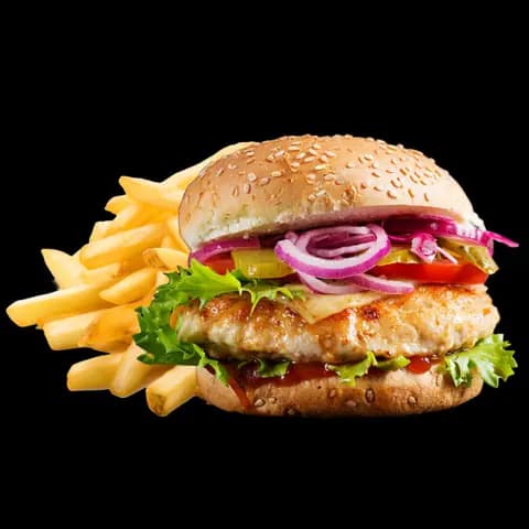 Hamburguesa de pollo a la parrilla