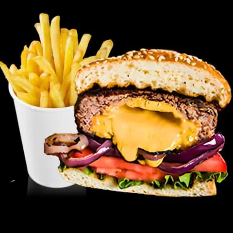 Hamburguesa rellena de queso