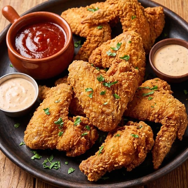 Alitas de pollo empanizadas